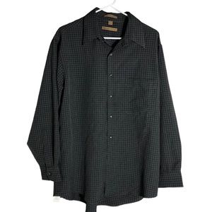 Milano Uomo dark gray long sleeve button down dress shirt. Sz 17-32/33